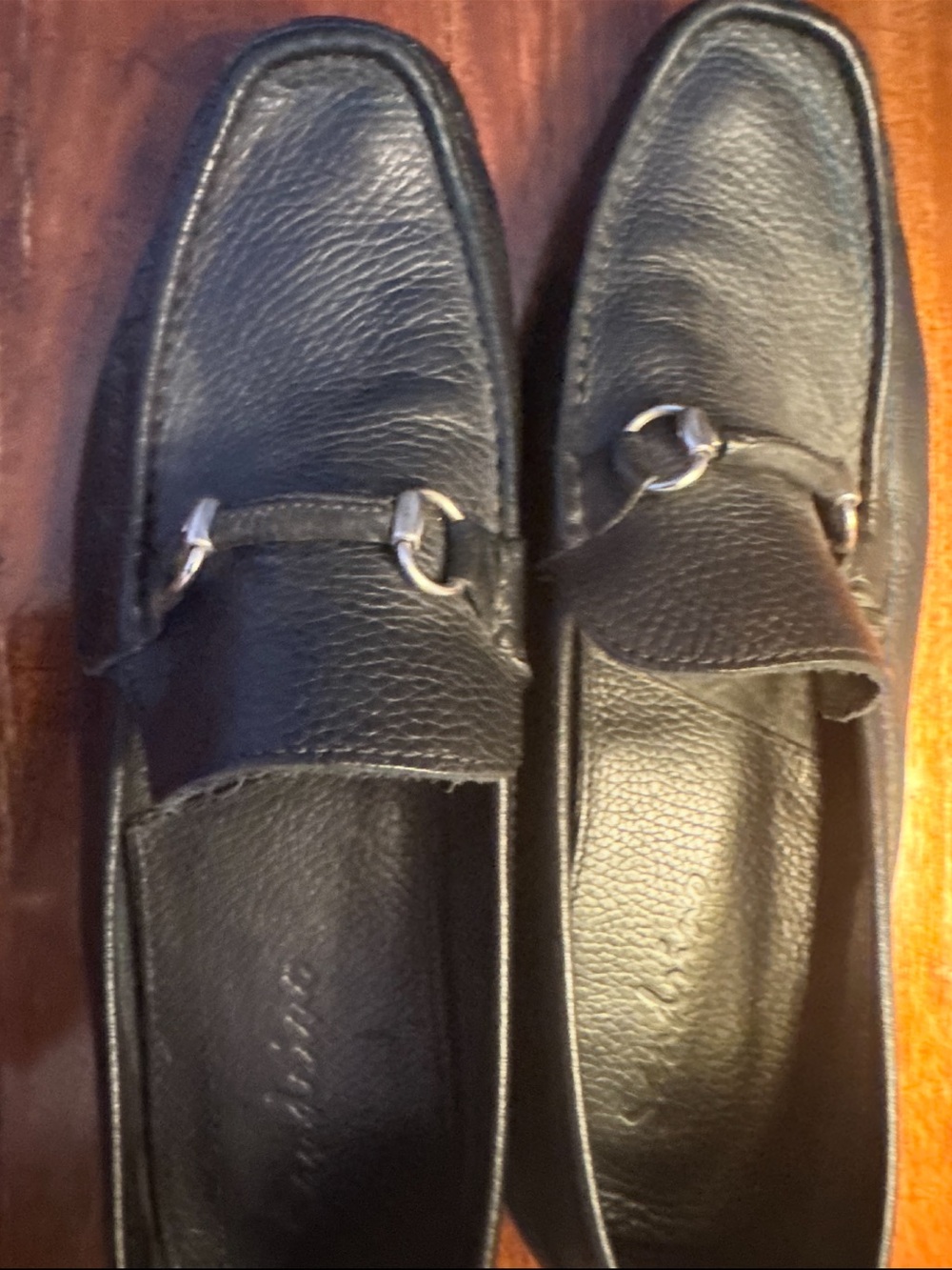 Men's Black Leather Bit Slip-On Loafers